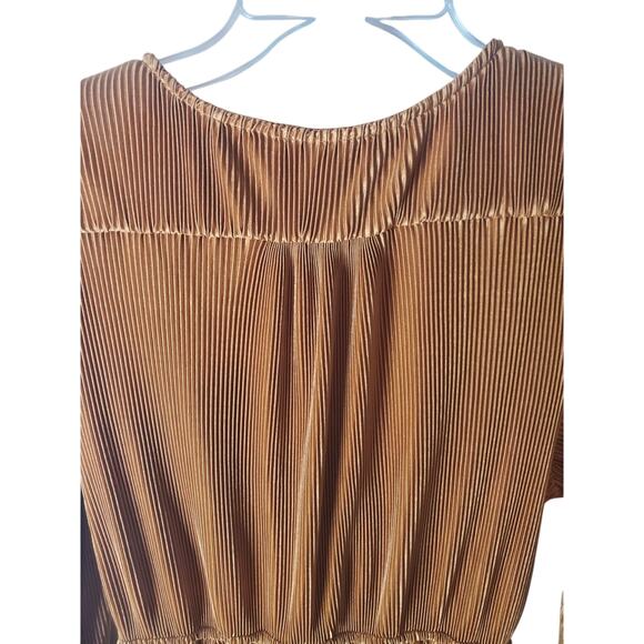 Baltic Born Venus Pleated Long Sleeve V-Neck Maxi Dress Saffron Medium - Picture 4 of 6